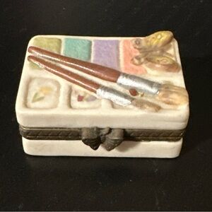 Vintage Marjolein Bastin Hinged Trinket Artist Box Caring People Paint Our Lives